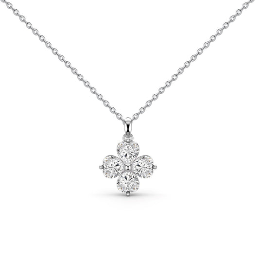 [Joyas Kincade]Collar de cuentas de trébol de cuatro hojas en forma de corazón
