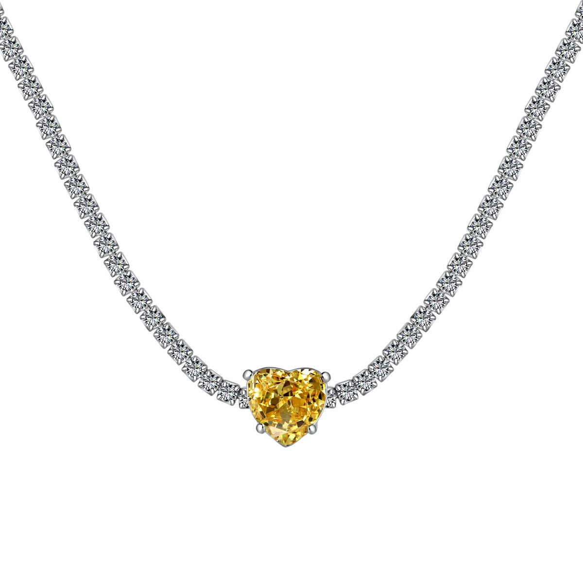 [Kincade Jewelrys] Collier en forme de cœur scintillant de 2,0 carats