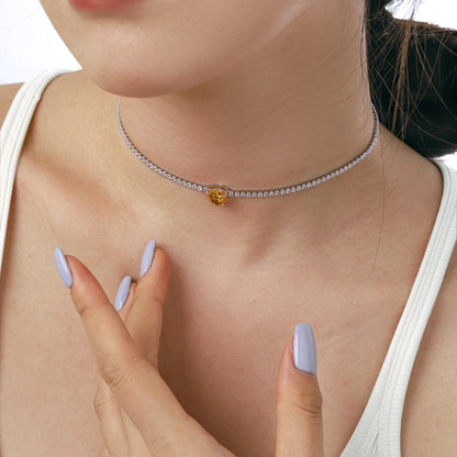 [Kincade Jewelrys] Collier en forme de cœur scintillant de 2,0 carats