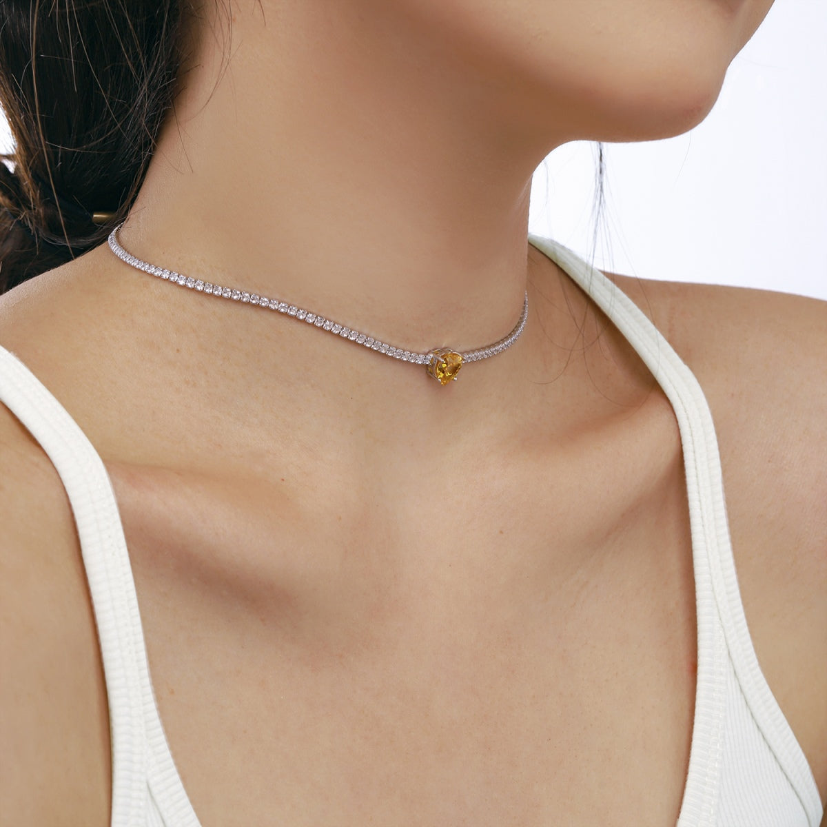 [Kincade Jewelrys] Collier en forme de cœur scintillant de 2,0 carats