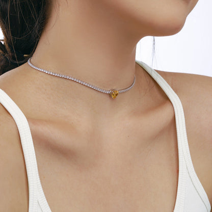 [Kincade Jewelrys] Collier en forme de cœur scintillant de 2,0 carats