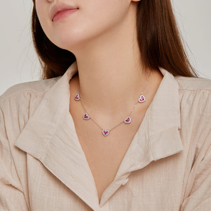 [Kincade Jewelrys] Collier scintillant à cinq cœurs