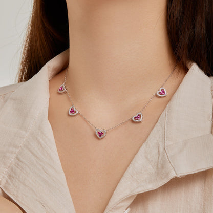 [Kincade Jewelrys] Collier scintillant à cinq cœurs