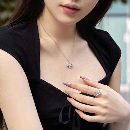 [Kincade Jewelry] Collier trèfle à quatre feuilles et étoile à huit branches