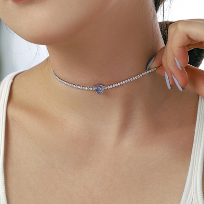 [Kincade Jewelrys] Collier en forme de cœur scintillant de 2,0 carats