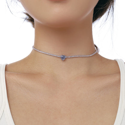 [Kincade Jewelrys] Collier en forme de cœur scintillant de 2,0 carats