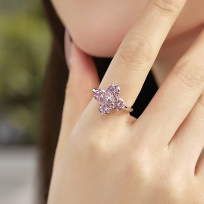 [Kincade Jewelry] Bague étoile à huit branches et trèfle à quatre feuilles