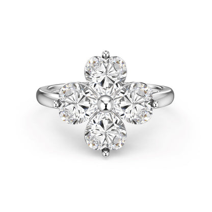 [Kincade Jewelrys] Bague boule trèfle à quatre feuilles en forme de cœur