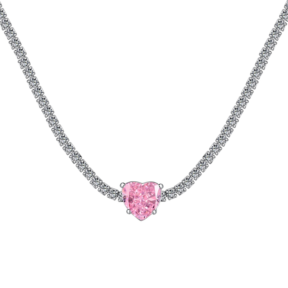 [Kincade Jewelrys] Collier en forme de cœur scintillant de 2,0 carats