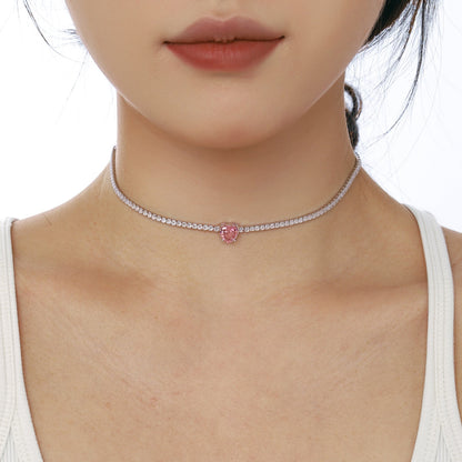 [Kincade Jewelrys] Collier en forme de cœur scintillant de 2,0 carats