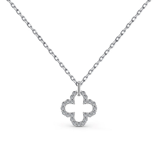 [Joyas Kincade] Collar exquisito con diseño hueco de trébol de cuatro hojas