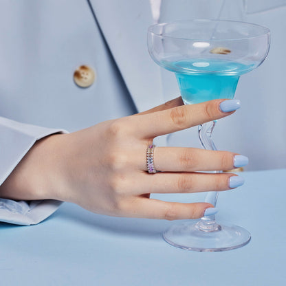 [Kincade Jewelrys]Splashy Ornate Emerald Cut Cocktail Ring
