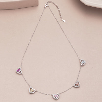 [Kincade Jewelrys] Collier scintillant à cinq cœurs