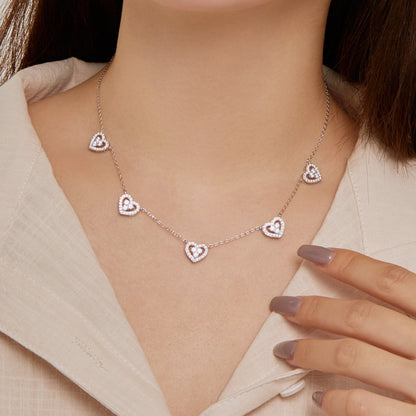 [Kincade Jewelrys] Collier scintillant à cinq cœurs