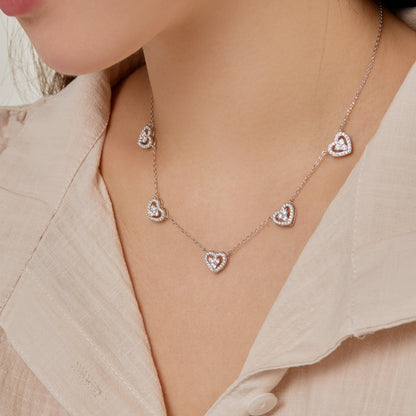 [Kincade Jewelrys] Collier scintillant à cinq cœurs
