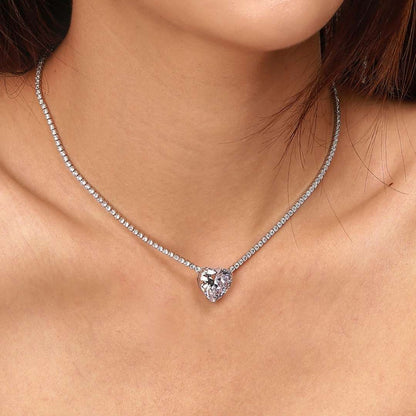 [Kincade Jewelrys] Collier tennis polyvalent et coloré en forme de cœur de 8,0 carats