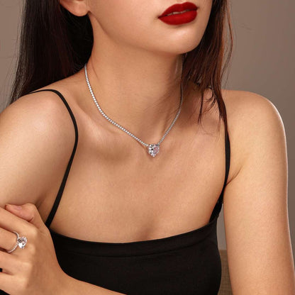 [Kincade Jewelrys] Collier tennis polyvalent et coloré en forme de cœur de 8,0 carats