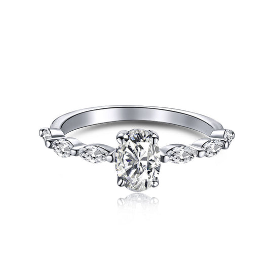 [Kincade Jewelry] Bague de fiançailles luxueuse et vibrante de 0,75 carat, taille coussin allongée