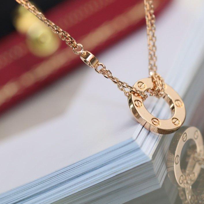 [Kincade Jewelrys]LOVE NECKLACE ADJUSTABLE ROSE GOLD 2 DIAMOND