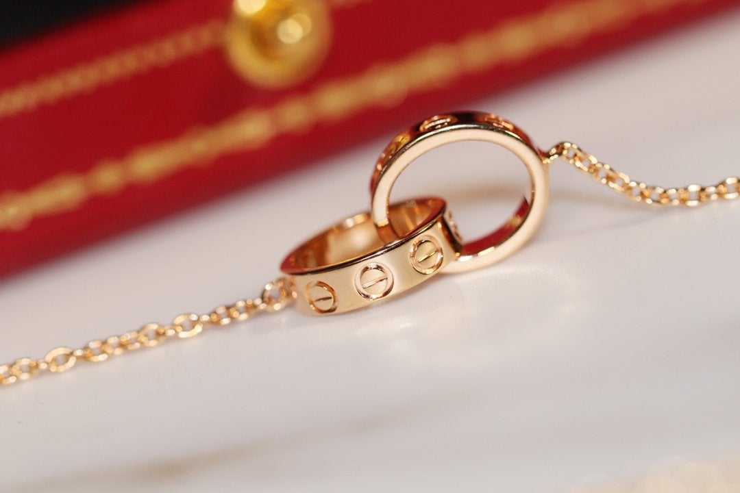 [Kincade Jewelrys]LOVE NECKLACE PINK GOLD AND SILVER