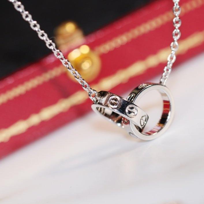 [Kincade Jewelrys]LOVE NECKLACE PINK GOLD AND SILVER