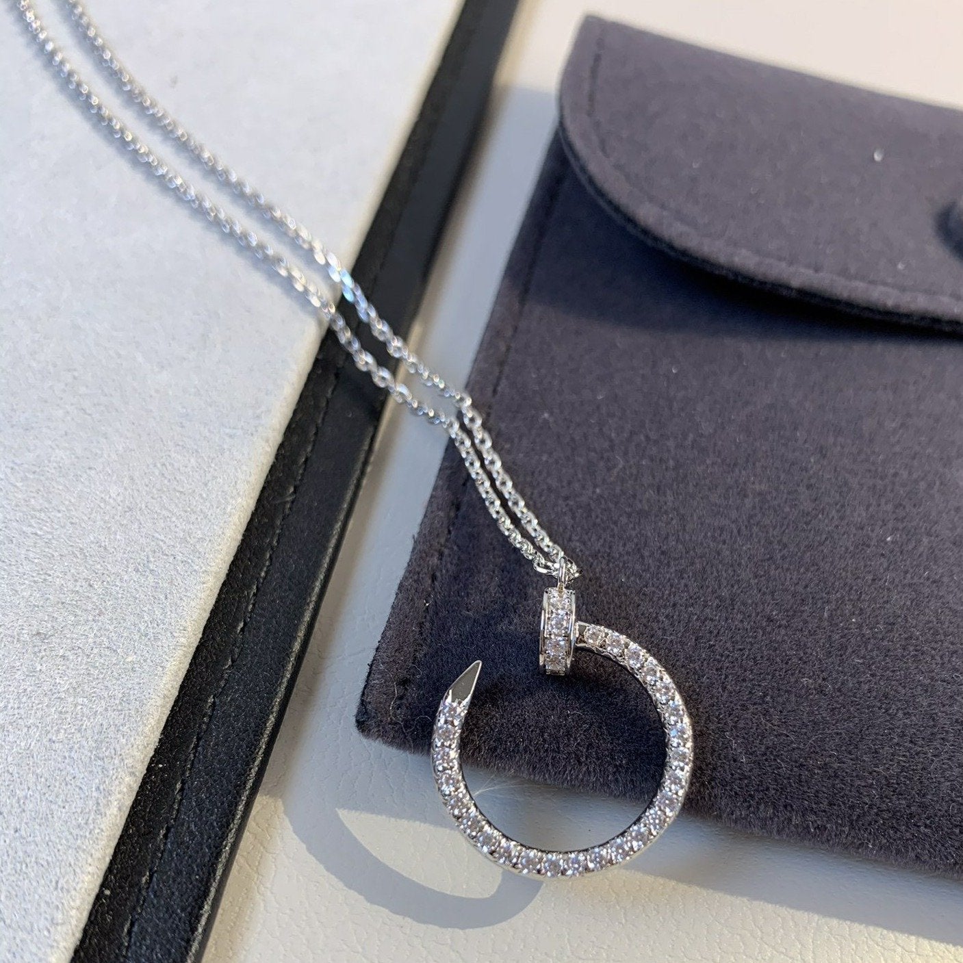 [Kincade Jewelrys]JUSTE NECKLACE SILVER DIAMONDS