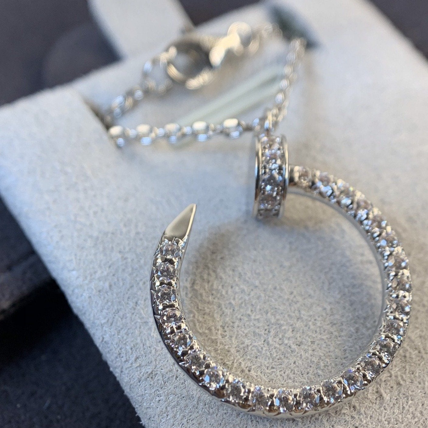 [Kincade Jewelrys]JUSTE NECKLACE SILVER DIAMONDS