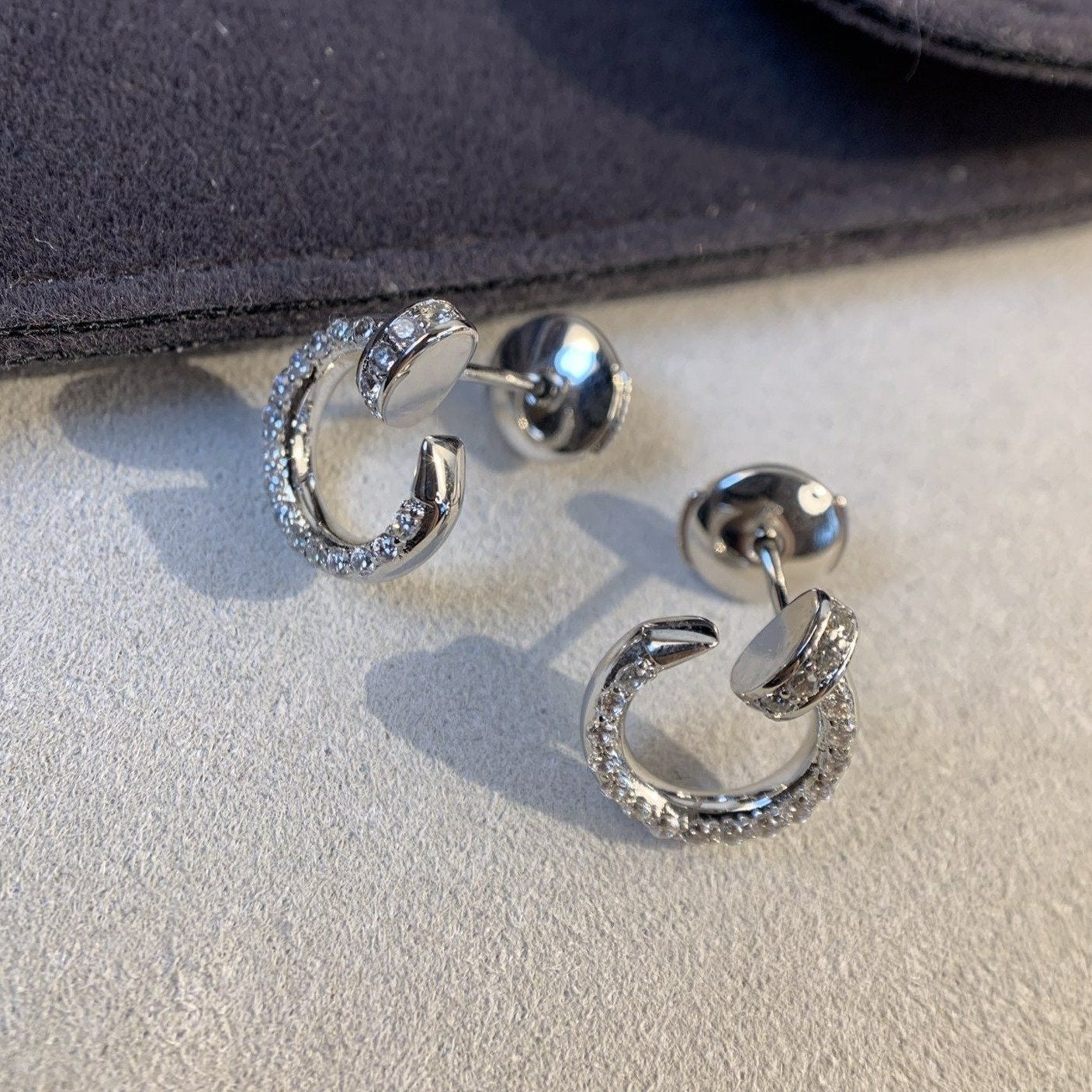 [Kincade Jewelrys]Boucles d'oreilles JUSTE en argent et diamants 
