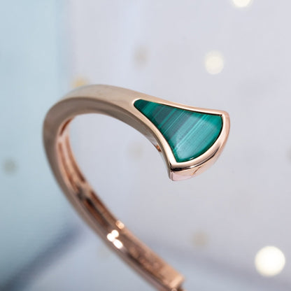 [Kincade Jewelrys] BRACELET DREAM OUVERT MALACHITE OR ROSE