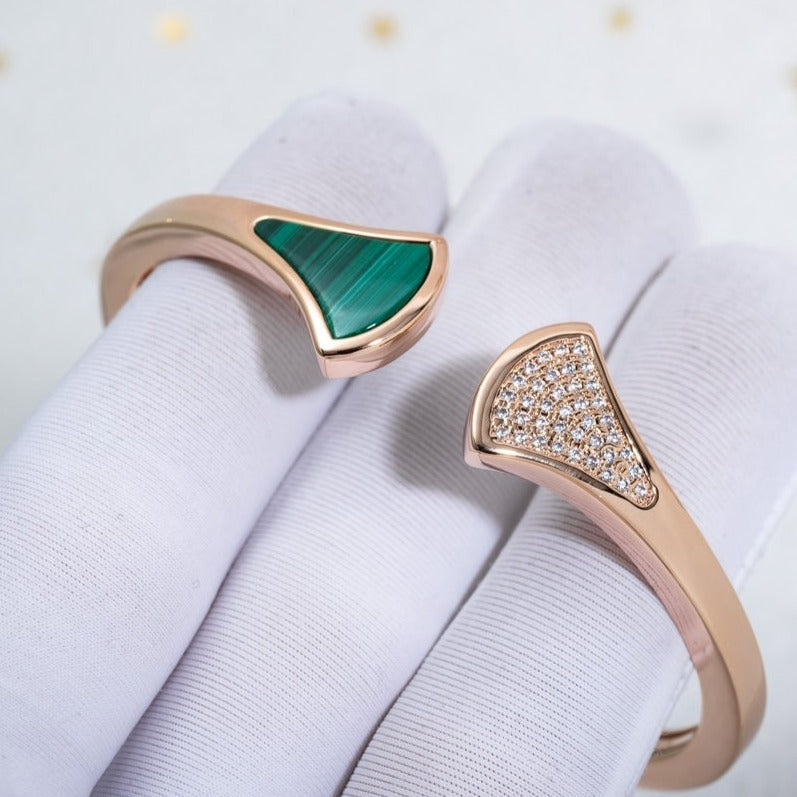[Kincade Jewelrys] BRACELET DREAM OUVERT MALACHITE OR ROSE