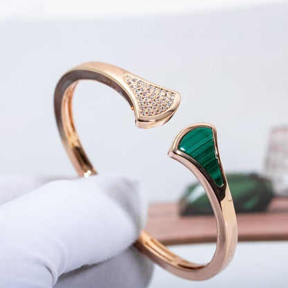 [Kincade Jewelrys] BRACELET DREAM OUVERT MALACHITE OR ROSE