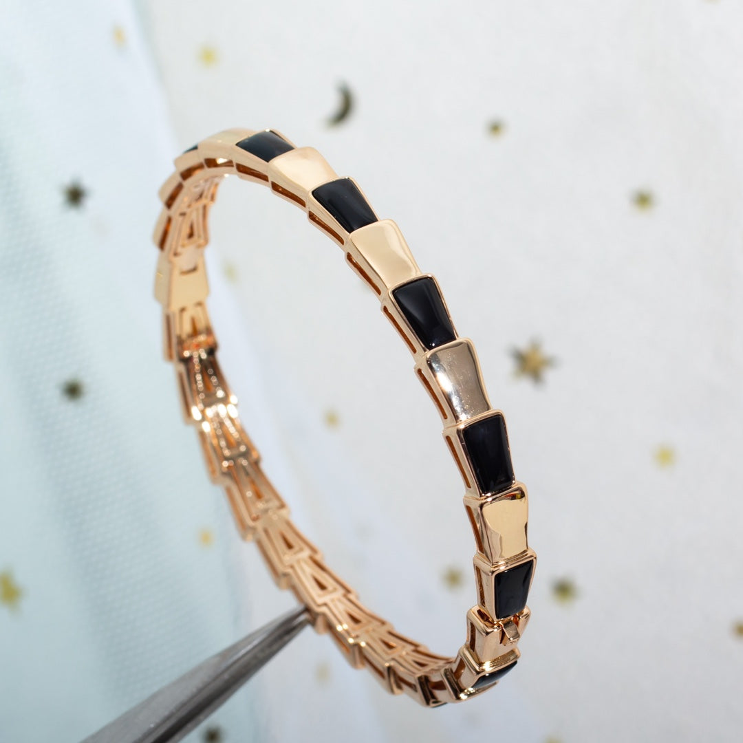 [Kincade Jewelrys]SERPENTI BRACELET PINK GOLD ONYX