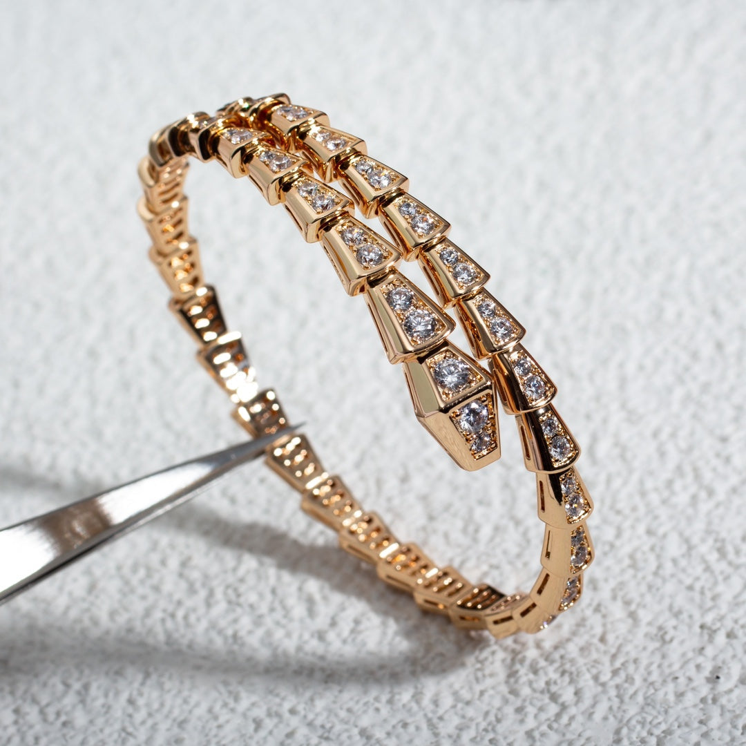 [Kincade Jewelrys] BRACELET SERPENTI 6,8 MM OR ROSE DIAMANT 