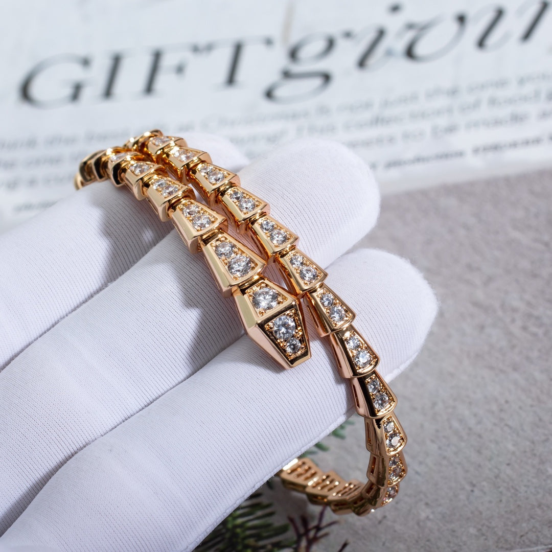 [Kincade Jewelrys] BRACELET SERPENTI 6,8 MM OR ROSE DIAMANT 