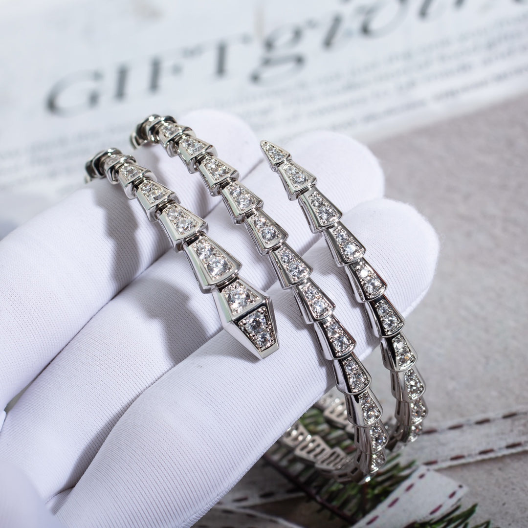 [Kincade Jewelrys]SERPENTI BRACELET SILVER DIAMOND DOUBLE ROW