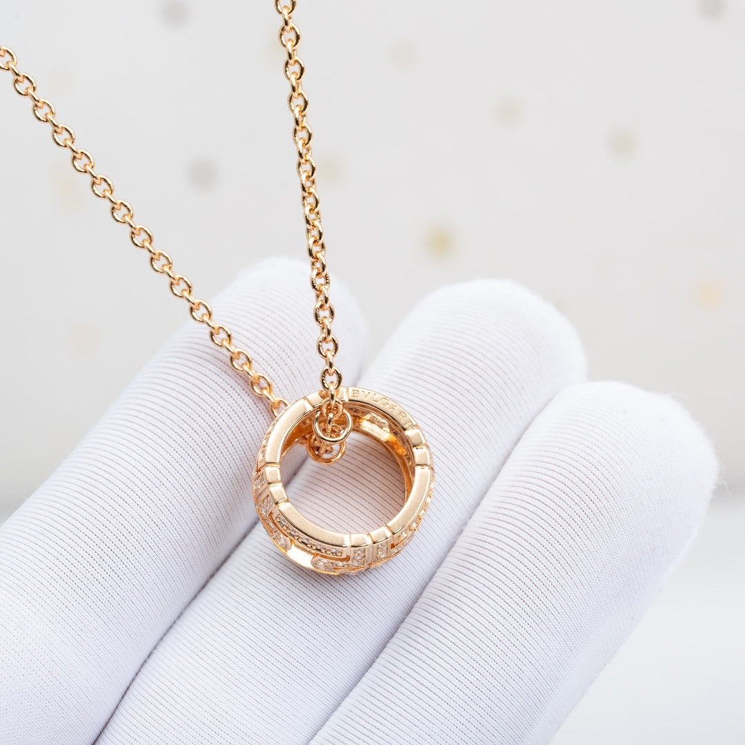 [Kincade Jewelrys] COLLIER PARENTESI OR ROSE DIAMANT