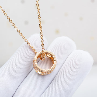 [Kincade Jewelrys] COLLIER PARENTESI OR ROSE DIAMANT
