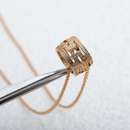 [Kincade Jewelrys] COLLIER PARENTESI OR ROSE DIAMANT