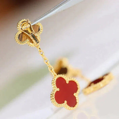 [Kincade Jewelrys]Boucles d'oreilles en cornaline et œil de tigre à deux motifs