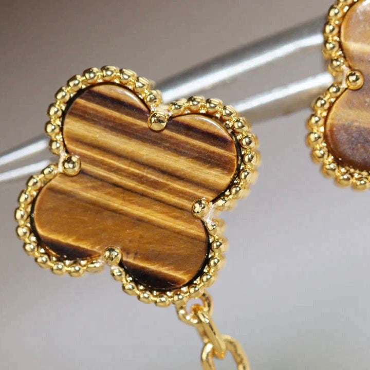 [Kincade Jewelrys]Boucles d'oreilles en cornaline et œil de tigre à deux motifs