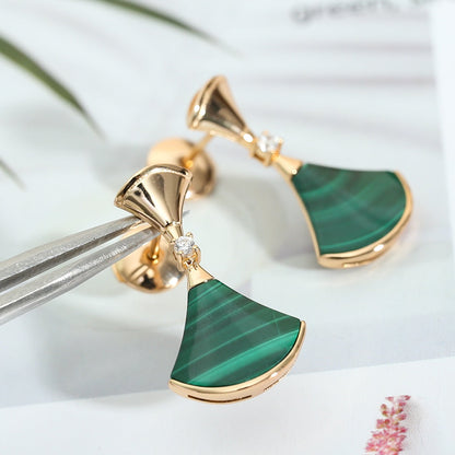 [Kincade Jewelrys]Boucles d'oreilles Dream Malachite en or rose