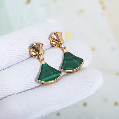 [Kincade Jewelrys]Boucles d'oreilles Dream Malachite en or rose