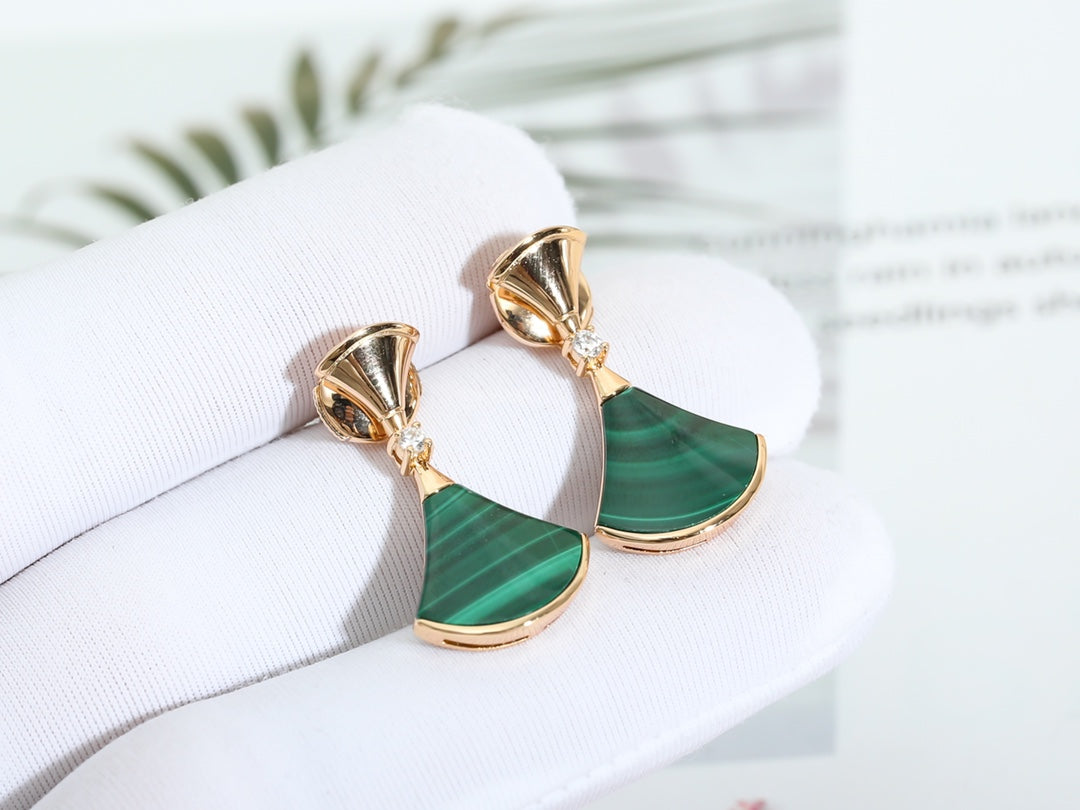[Kincade Jewelrys]Boucles d'oreilles Dream Malachite en or rose