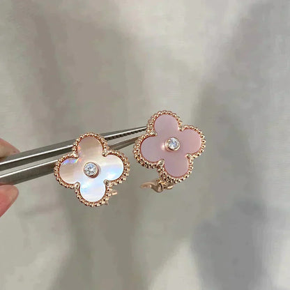 [Kincade Jewelrys]Boucles d'oreilles Clover Medium 1 Motifs Rose Mop Diamant