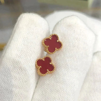 [Kincade Jewelrys]Boucles d'oreilles Clover Mini 9,5 mm en cornaline