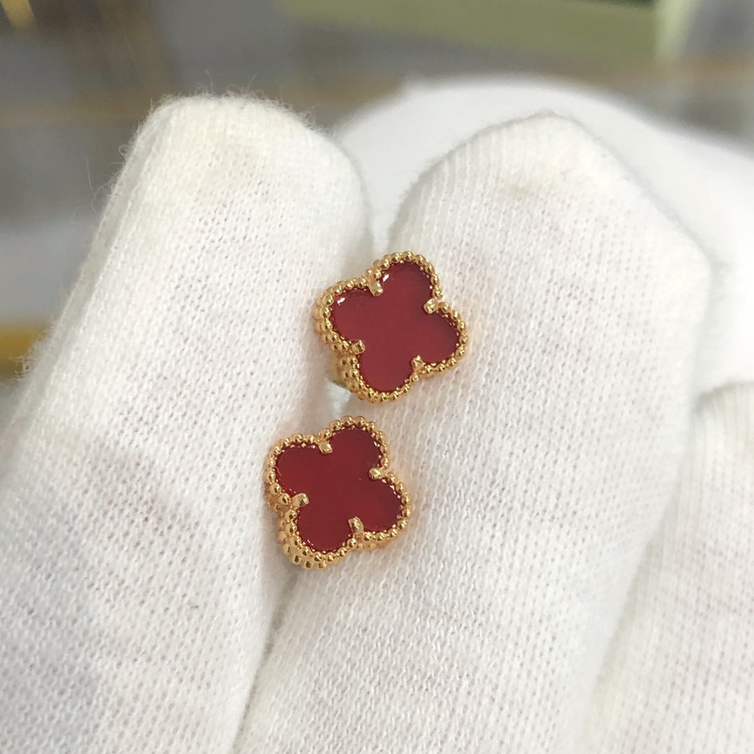 [Kincade Jewelrys]Boucles d'oreilles mini en or avec trèfle