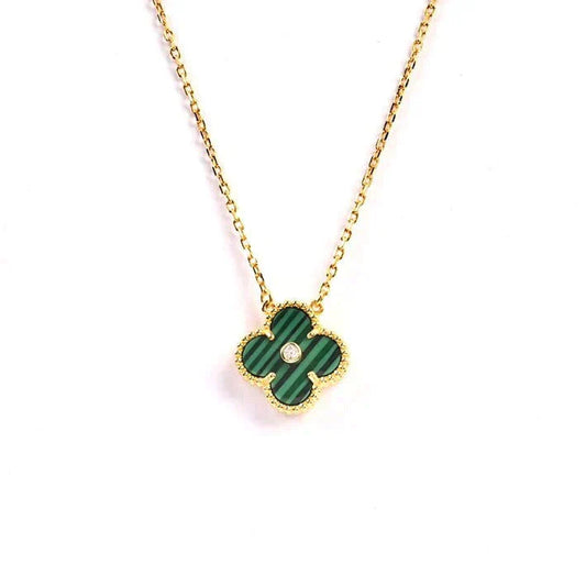 [Kincade Jewelrys] COLLIER CLOVER 15 MM DIAMANT TURQUOISE