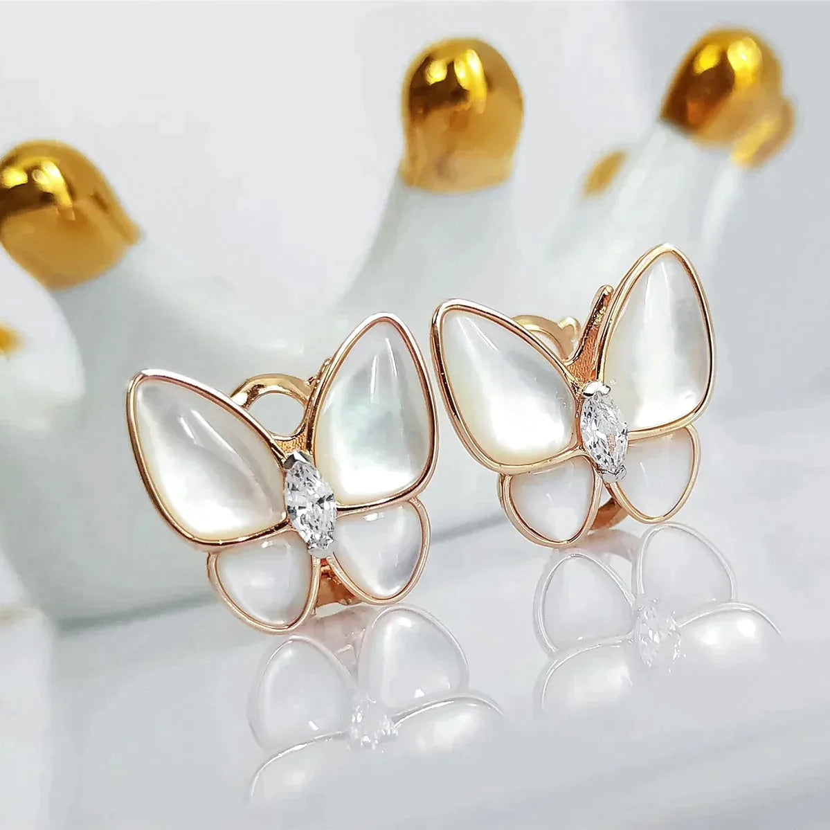 [Kincade Jewelrys]Boucles d'oreilles papillon en diamant