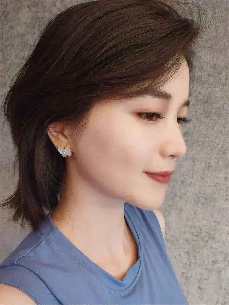 [Kincade Jewelrys]BUTTERFLY MOP DIAMOND EARRINGS