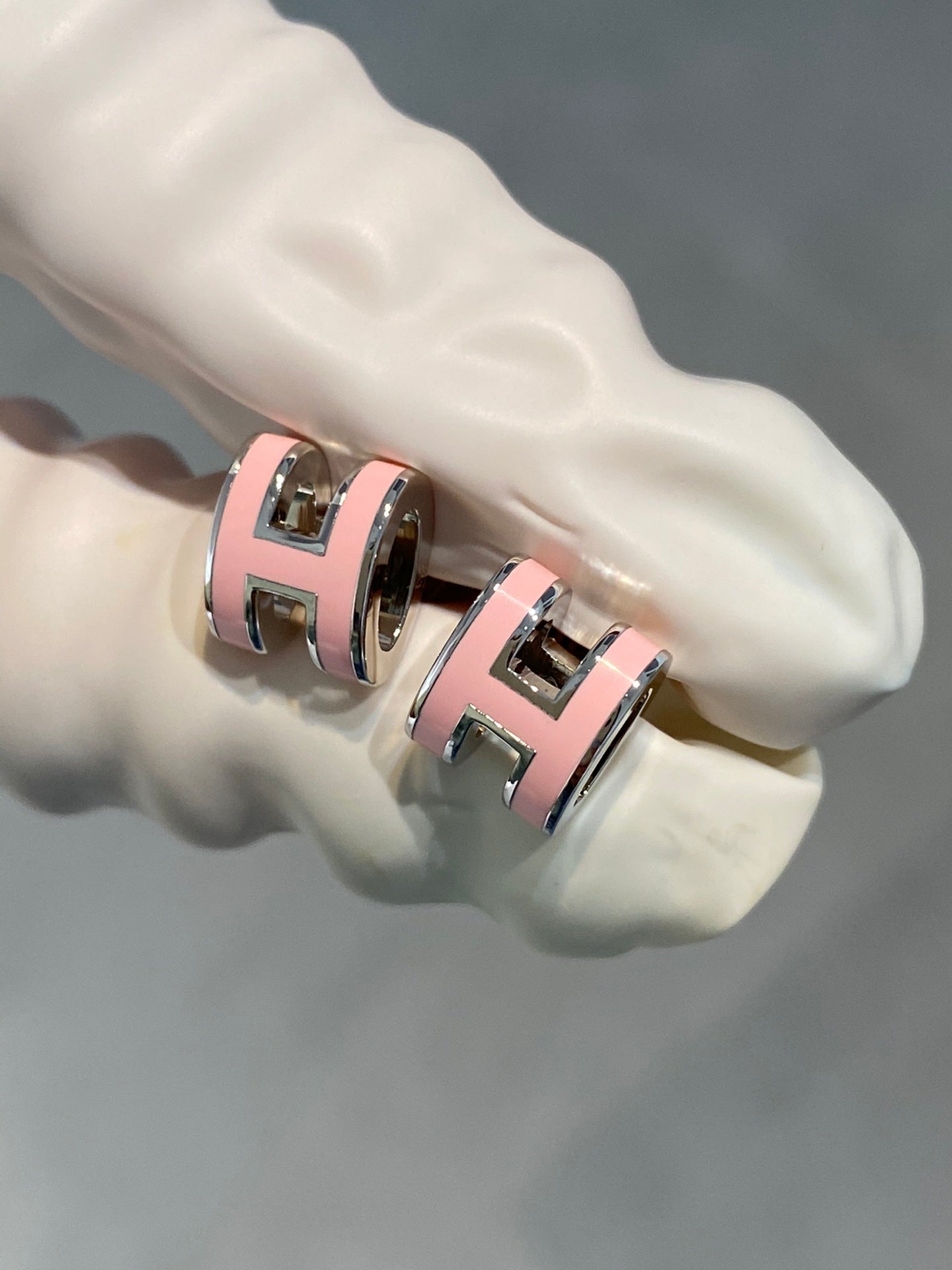 [Kincade Jewelrys]Boucles d'oreilles MINI POP H en argent rose